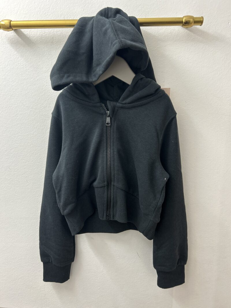 Felpa zip cropped basica nera